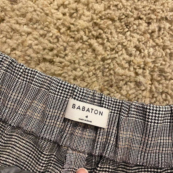 Babaton Aritzia Women’s Plaid Cohan Pants Trousers Black & Grey Size 4 Ankle - Picture 5 of 10